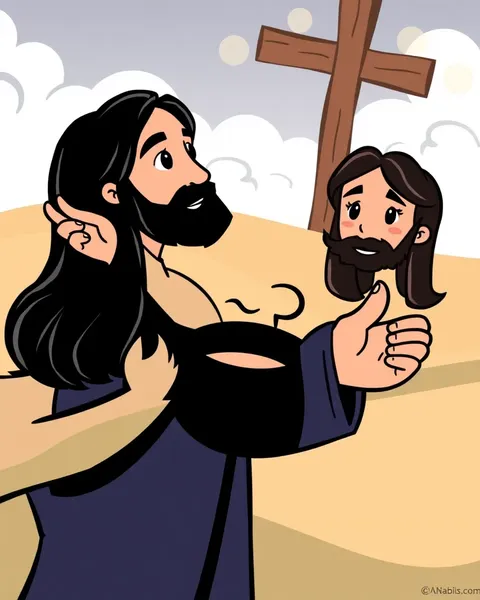 Cartoon Jesus Pictures Used for Devotional Purposes