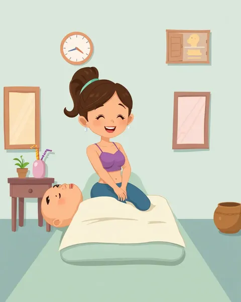 Cartoon Massage Pictures for Pain Relief Therapy