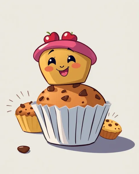 Cartoon Muffin Images: Colorful Confections for Kids' Enjoyment