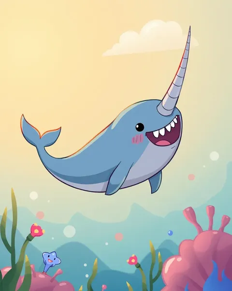 Cartoon Narwhal Pictures: Whimsical Artistry at Work