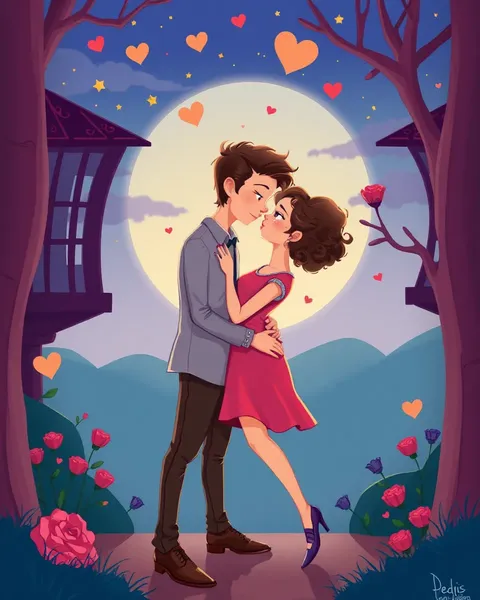 Cartoon Photo Portrays Romantic Moments in Whimsy