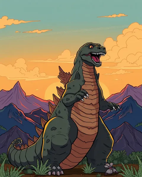 Cartoon Picture of Godzilla's Body