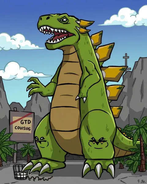 Cartoon Picture of Godzilla