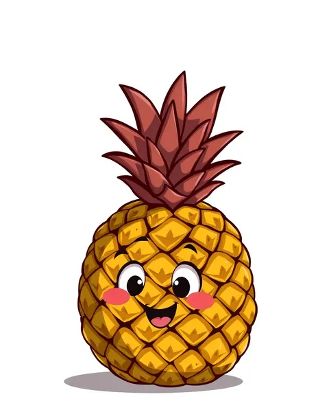 Cartoon Picture of Pineapple Fruit