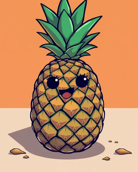 Cartoon Picture of Pineapple Image