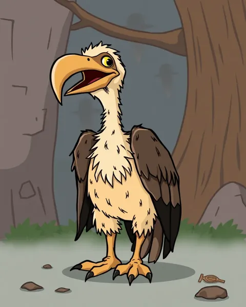 Cartoon Picture of Vulture in Desert