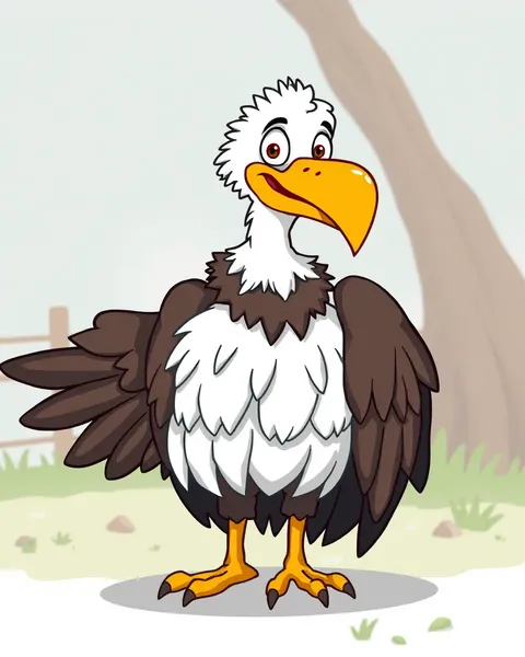 Cartoon Picture of Vulture in Flight