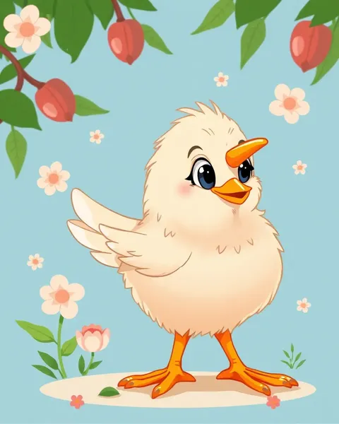 Cartoon Picture of a Cute Little Chick