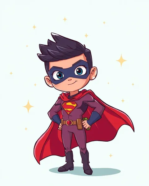 Cartoon Picture of a Hero Superhero