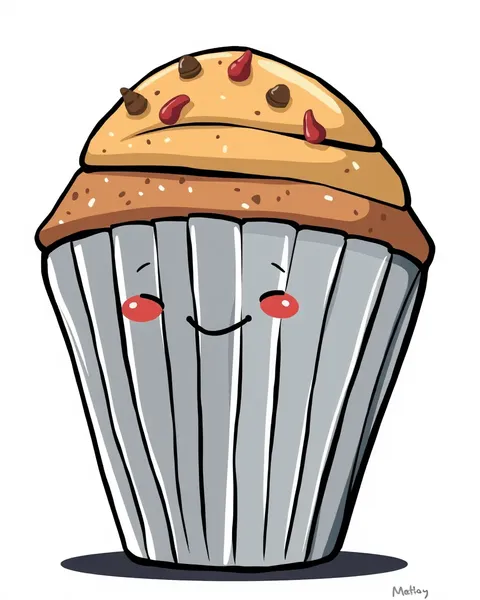 Cartoon Picture of a Muffin Image