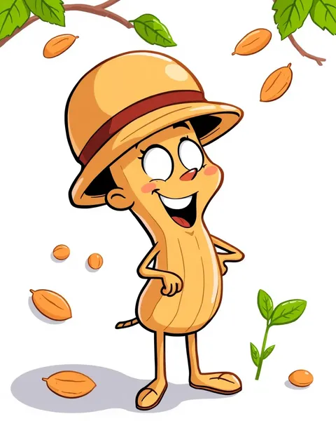 Cartoon Picture of a Peanut