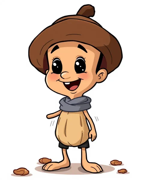 Cartoon Picture of a Peanut