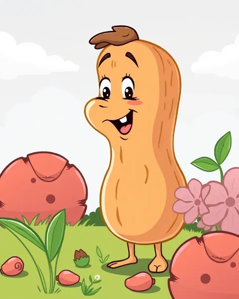 Cartoon Picture of a Peanut