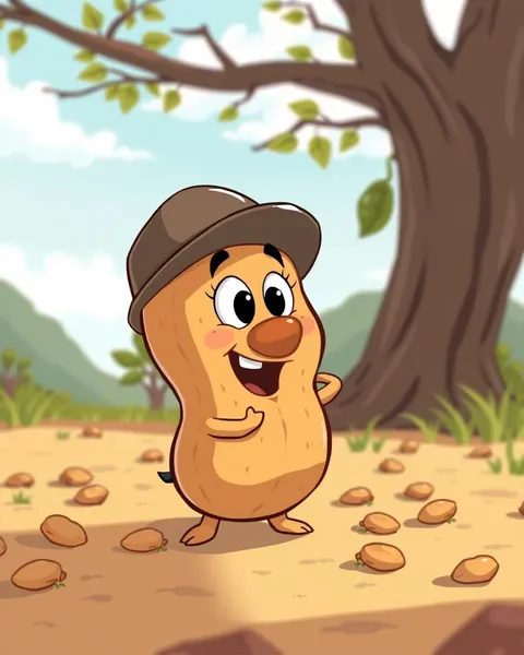 Cartoon Picture of a Peanut