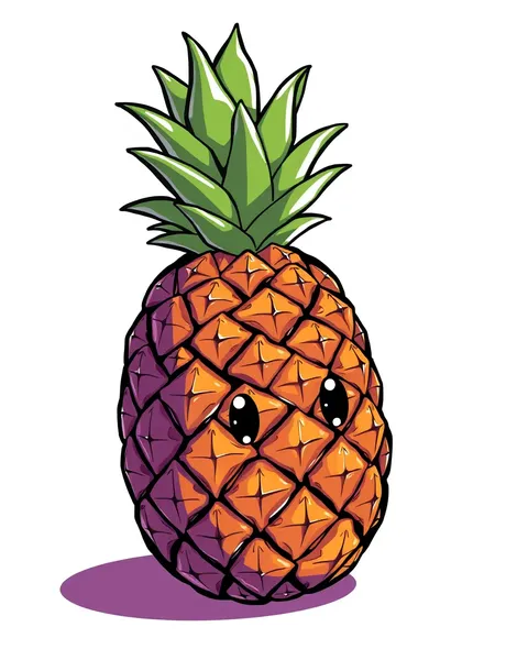 Cartoon Picture of a Pineapple