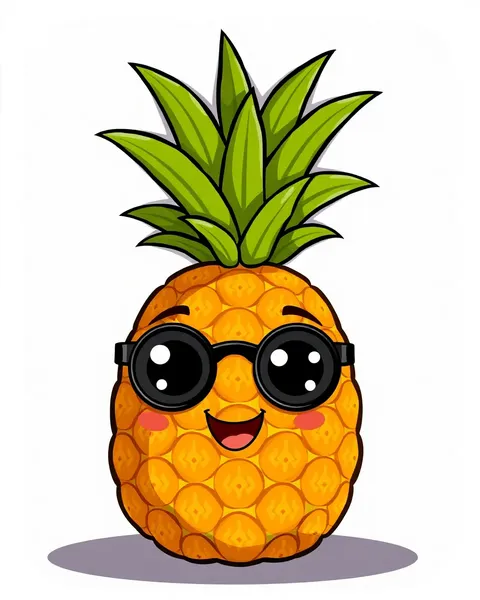 Cartoon Picture of a Pineapple