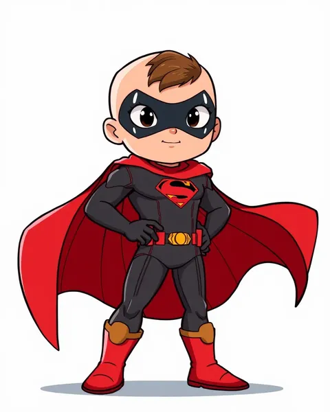 Cartoon Picture of a Superhero Figure