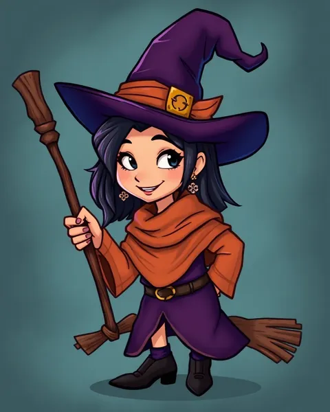 Cartoon Picture of a Witch's Face