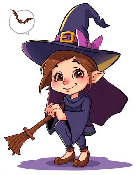 Cartoon Picture of a Witch Depicted