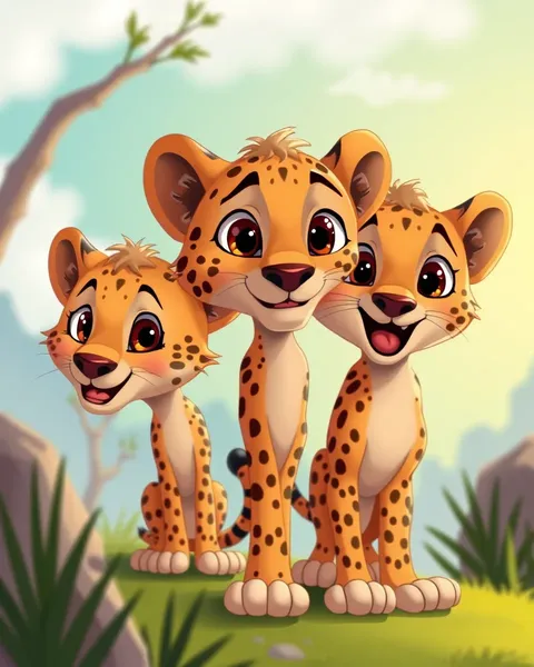 Cartoon Pictures of Cheetahs