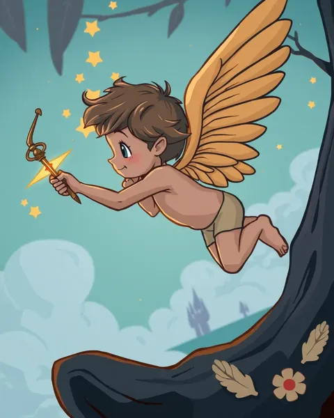 Cartoon Pictures of Cupid's Playful Antics