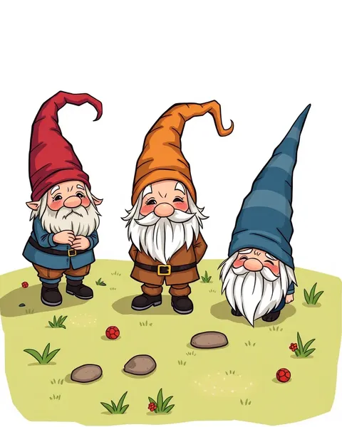 Cartoon Pictures of Gnomes Portray Magic