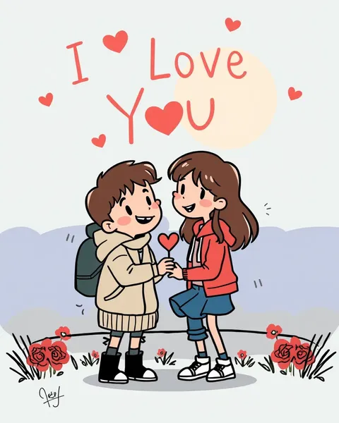 Cartoon Pictures of I Love You Sentiments