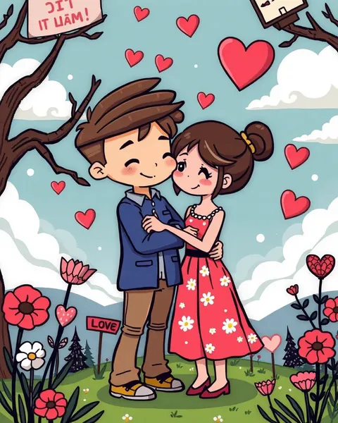 Cartoon Pictures of I Love You Statement