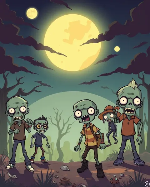 Cartoon Pictures of Undead Zombies: A Dark Fantasy