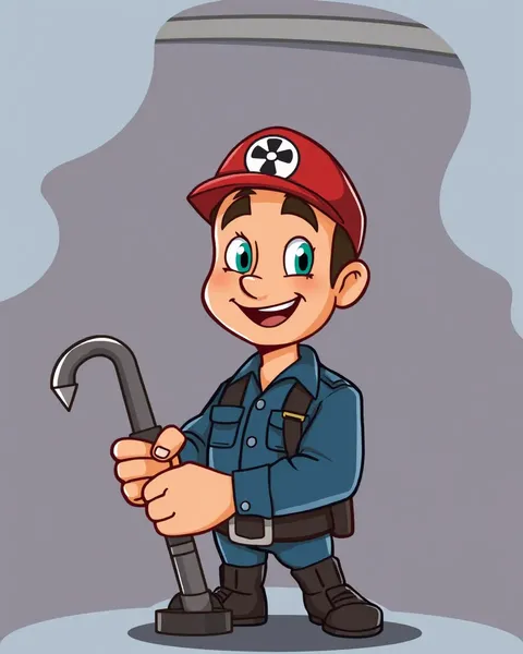 Cartoon Plumber Pictures Illustrate Water Heater Installation