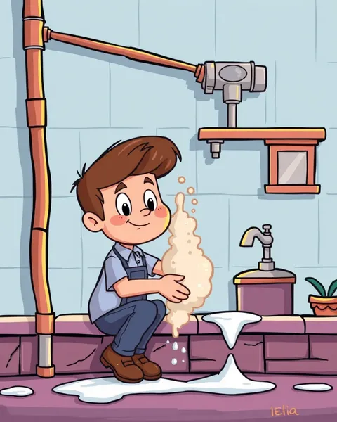 Cartoon Plumbing Images: Colorful Depictions of Pipe Networks