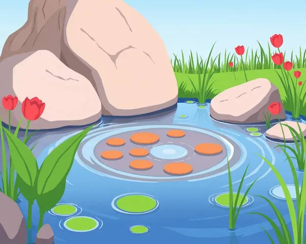 Cartoon Pond Clean PNG File Available