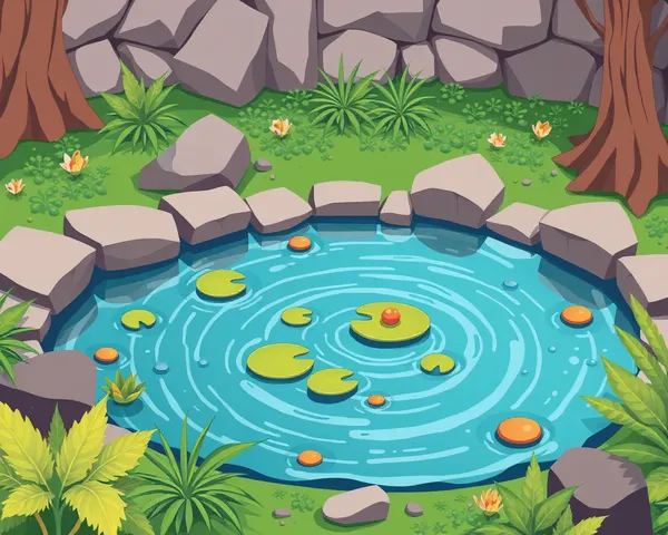 Cartoon Pond Clean PNG File Needed