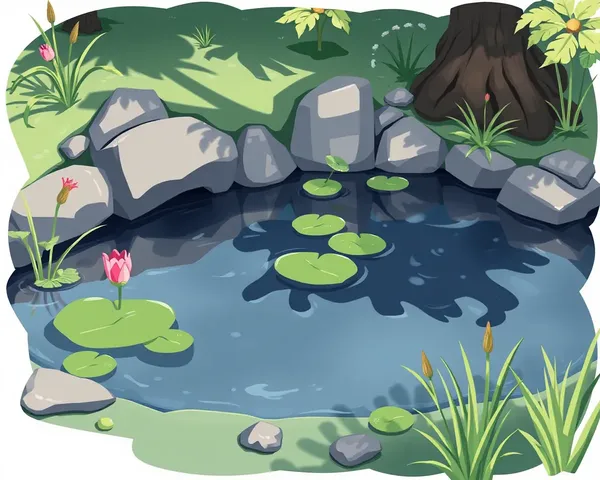 Cartoon Pond Clean PNG Image Needed