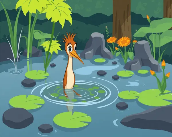 Cartoon Pond Reed Clean PNG File