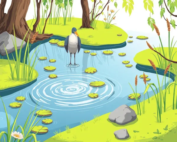 Cartoon Pond Reed Clean Water PNG