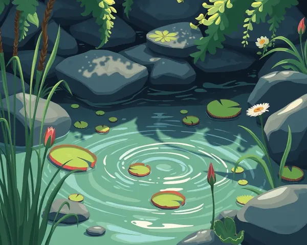 Cartoon Pond Water Clean PNG Design Found