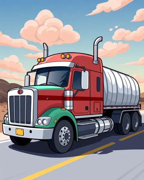 Cartoon Semi Truck Images for Kids' Entertainment