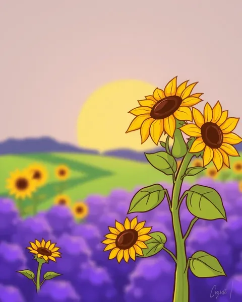 Cartoon Sunflower Images for Kids