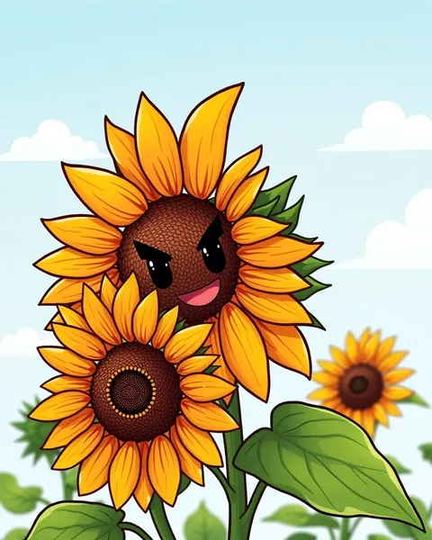 Cartoon Sunflower Images