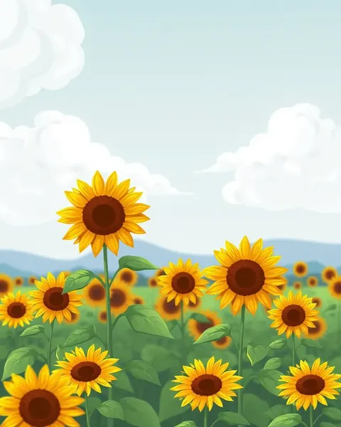 Cartoon Sunflower Pictures for Happy Memories