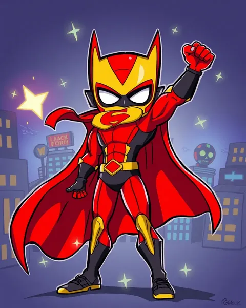 Cartoon Superhero Images with Daring Adventures Ahead