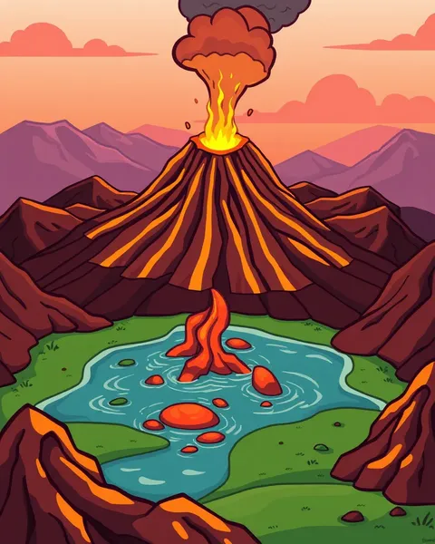 Cartoon Volcano Images: A Fantastical Frenzy of Color