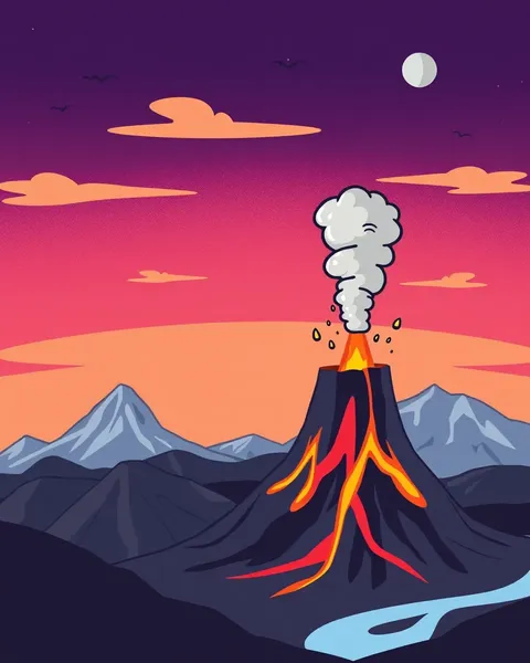 Cartoon Volcano Pictures for Artists