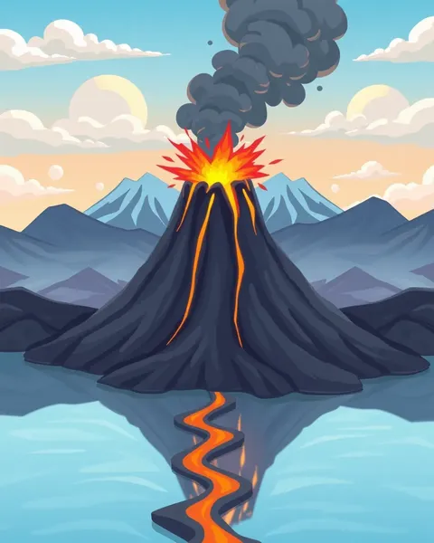 Cartoon Volcano Pictures with Dynamic Animation Scenes