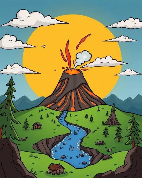 Cartoon Volcanoes in Pictures for Fun