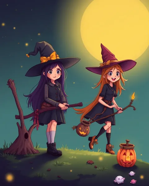 Cartoon Witch Pictures Displayed for Entertainment