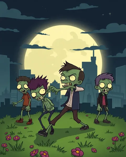 Cartoon Zombies: A Whimsical and Frightful Sight