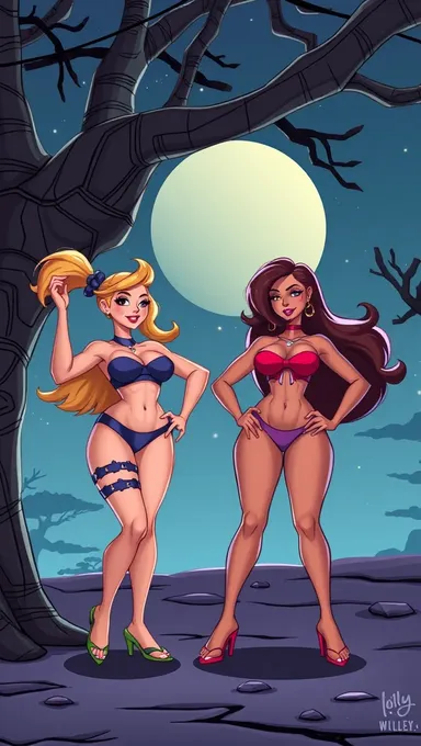 Cartoons Depicting Women with Enormous Breasts and Boobs