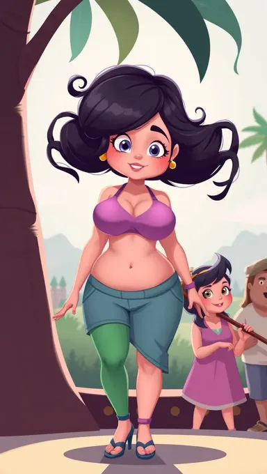 Cartoons Showing Women with Enormous Breasts and Beauty